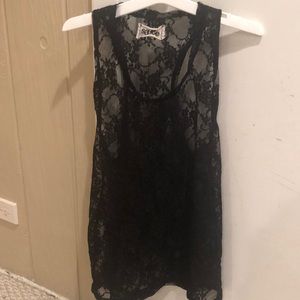 Black lace Sauce women's tank